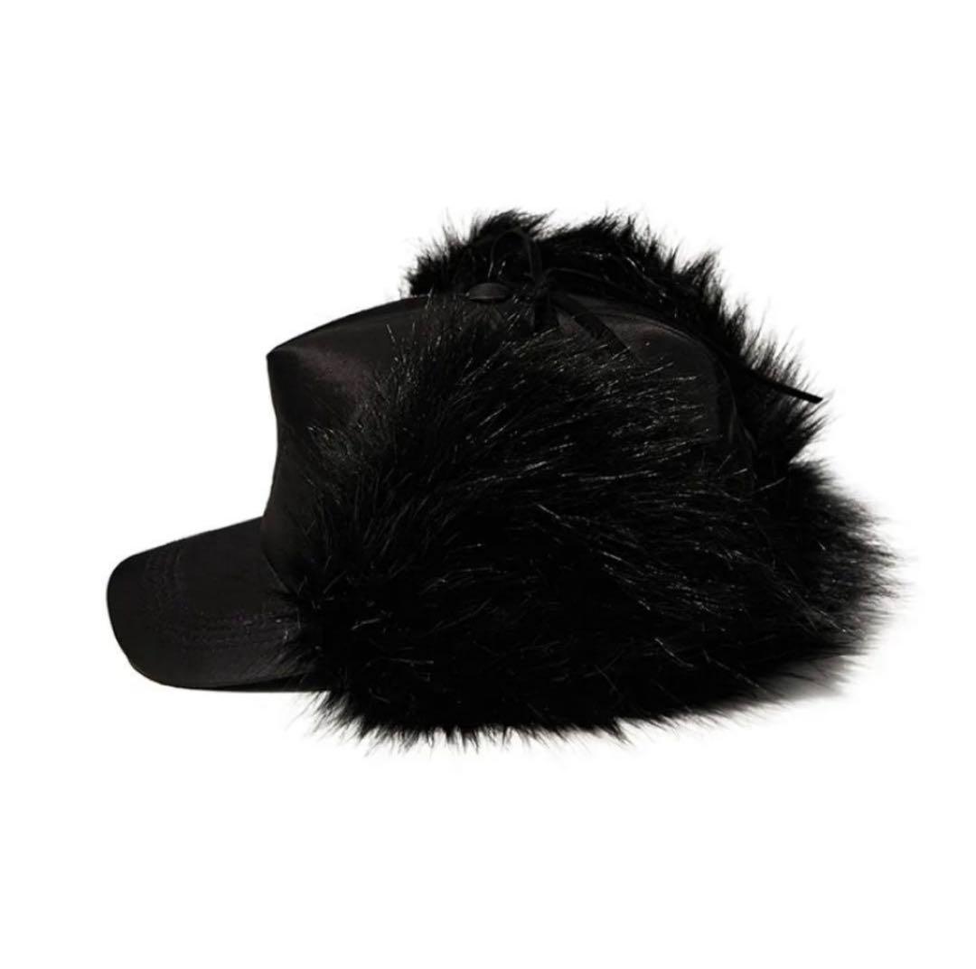 新品未使用】open Yy ファーキャップ ブラック - メルカリ