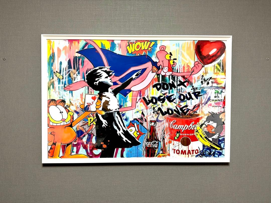 No.141フレーム付きキャンバスアート　アートポスター　バンクシー　バスキア