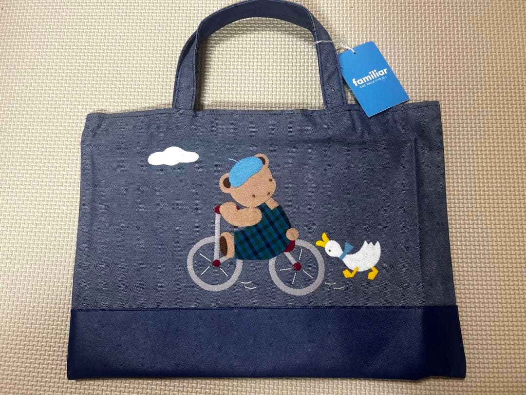 ★新品★ファミリア ブック入れ トートバッグ ミニ familiar デニム