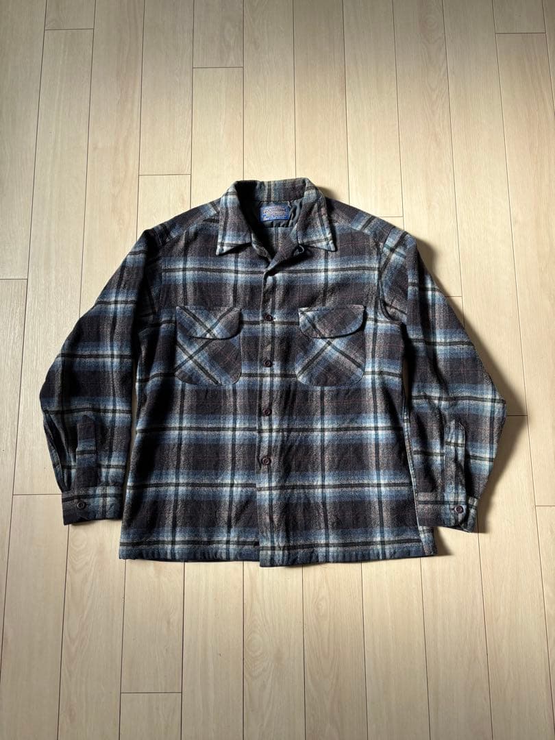 ね*こ様 300円スタート　ペンドルトン　ボードシャツ　高配色　ブラック　ブルー