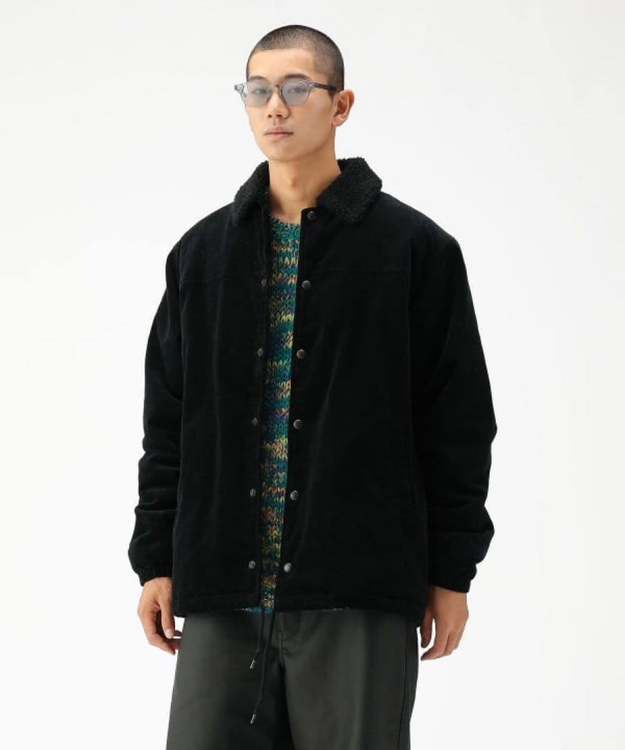 BEAMS ルーズフィット コーデュロイ ボア コーチジャケット