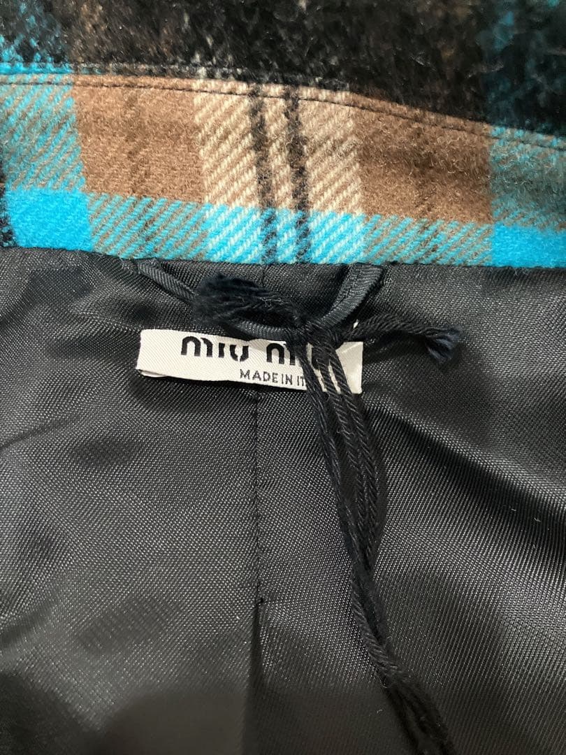 MIUMIU チェック ダッフルコート ウールコート 定価50万の通販はau PAY