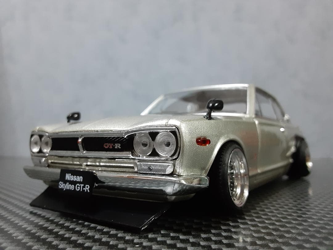 Hachette 1/24 日産 箱スカ GT-R カスタム改 ワタナベガンメタ