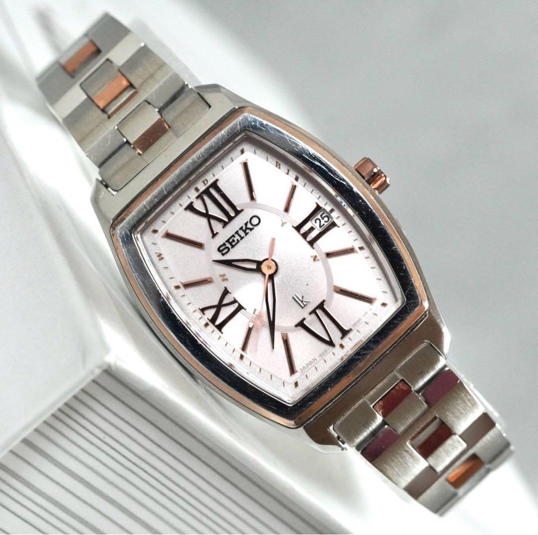 SEIKO ルキア 1B22-0AZ0 ピンク 電波ソーラー コンビ 腕時計 - メルカリ