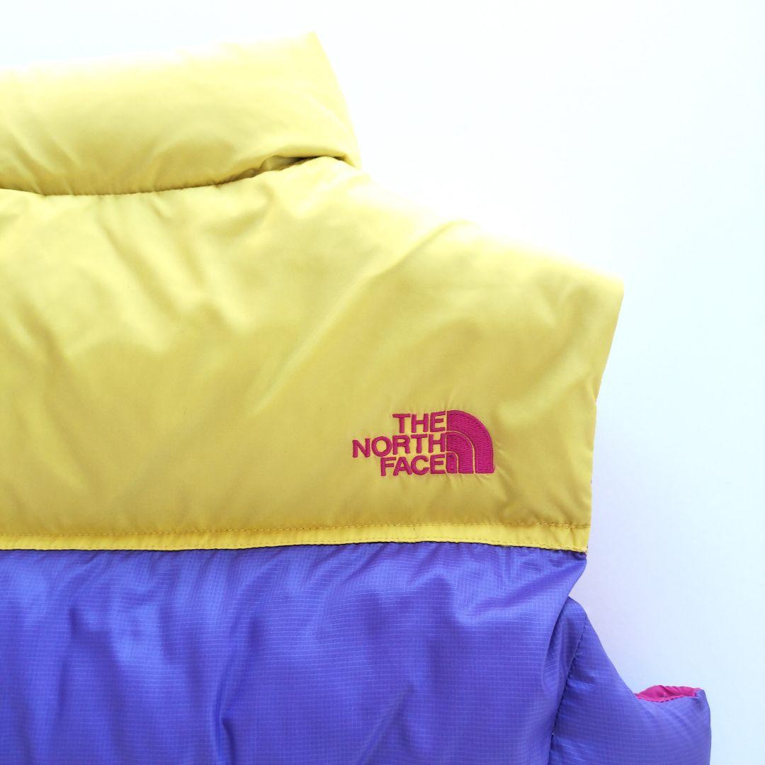 ノースフェイス ヌプシ ダウンベスト 700フィル パープル イエロー【M