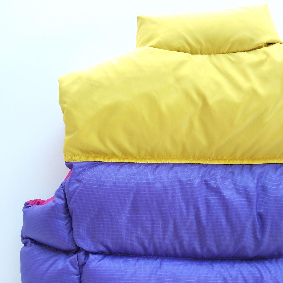 ノースフェイス ヌプシ ダウンベスト 700フィル パープル イエロー【M