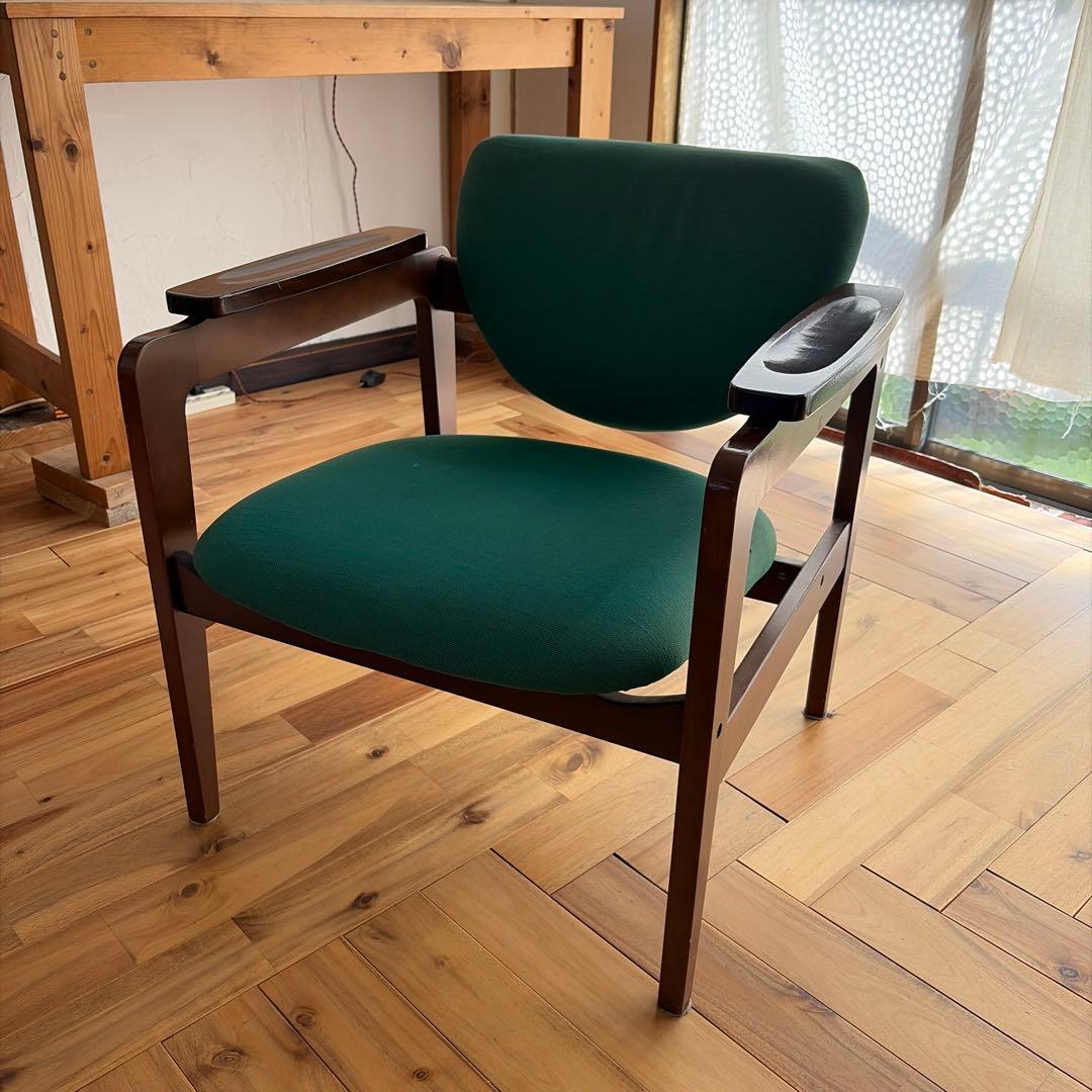 70s オールドカリモク ロビーアームチェア　ミッドセンチュリー　モダン