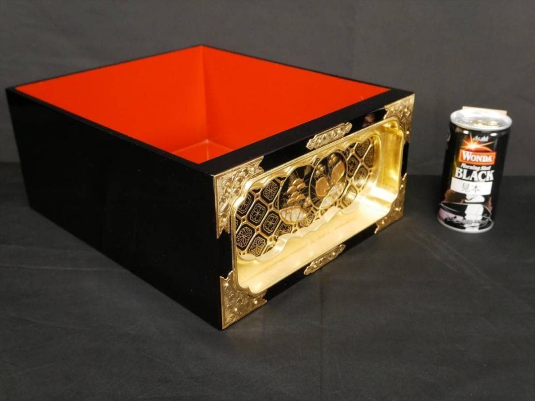 限定値下　収集品　仏壇用引出し　金具付き　本金箔　蒔絵付き　仏壇用　3131 大阪型金仏壇 翠縁20号仏具付 浄土真宗本願寺派（西本願寺）興正寺派