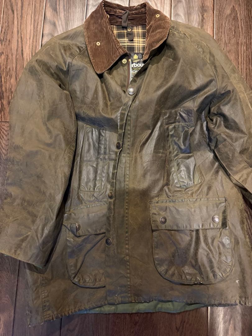 バブアーBarbour オリーブグリーンジャケット　オイルドコットン　ビンテージ
