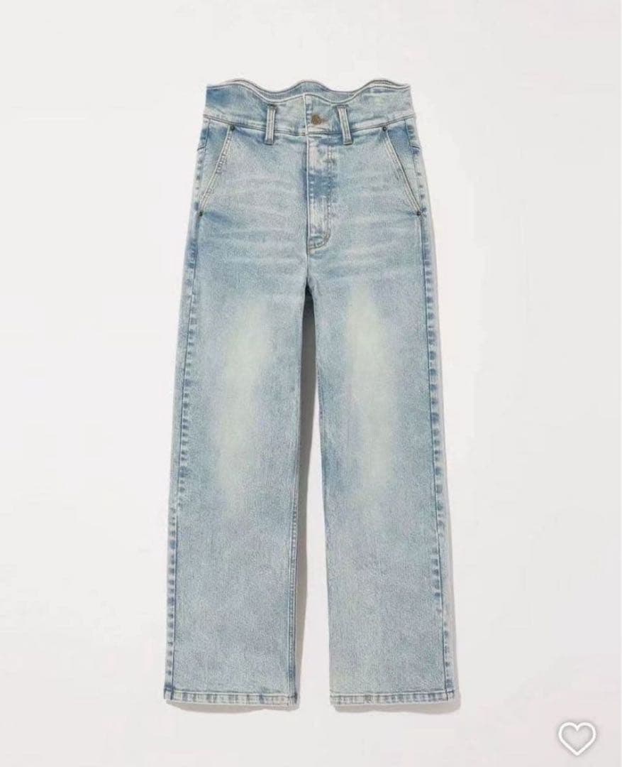 【Eaphi】WAVE DESIGN HIGH WAIST DENIM
