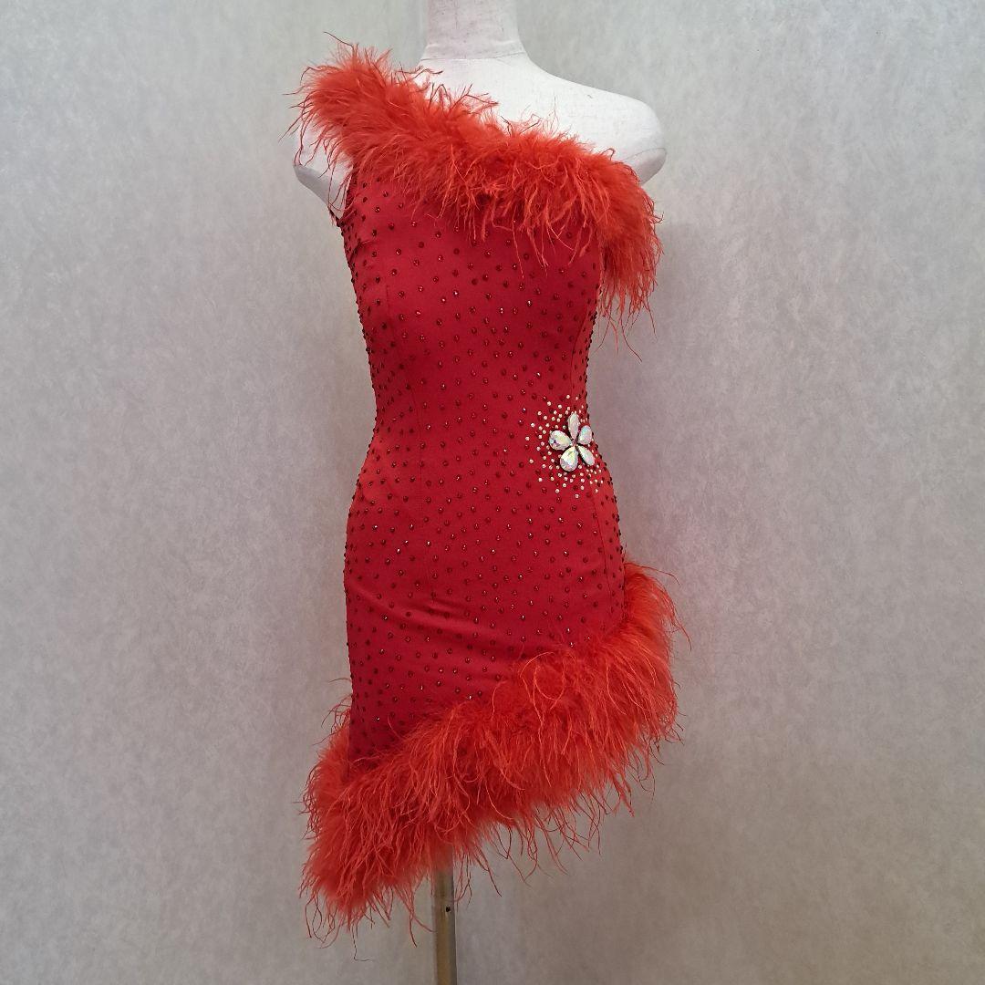 カズちゃん専用社交ダンスラテンドレス　レッドM　おすすめサイズS 社交ダンス ドレス #03242