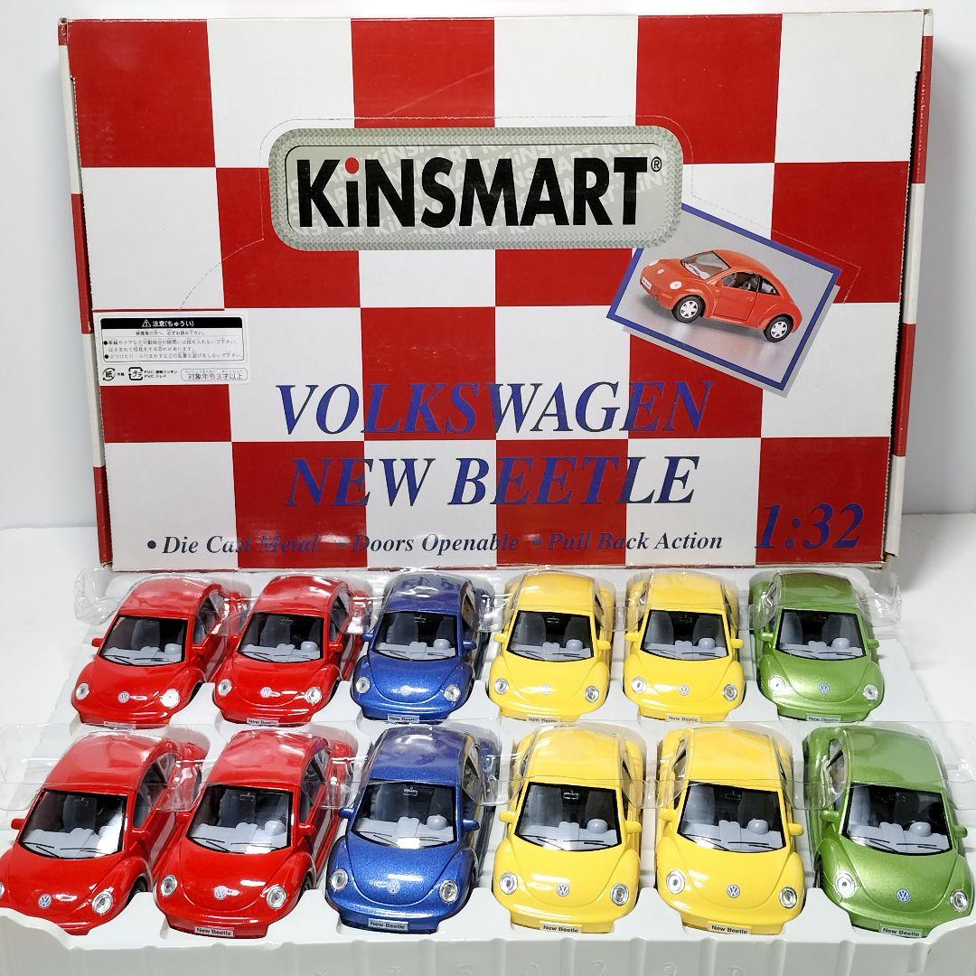 キンスマート 1/32 プルバック ミニカー ワーゲン ニュービートル 12台 KiNSMART ミニカー 1:32 フォルクスワーゲン クラシックビートル