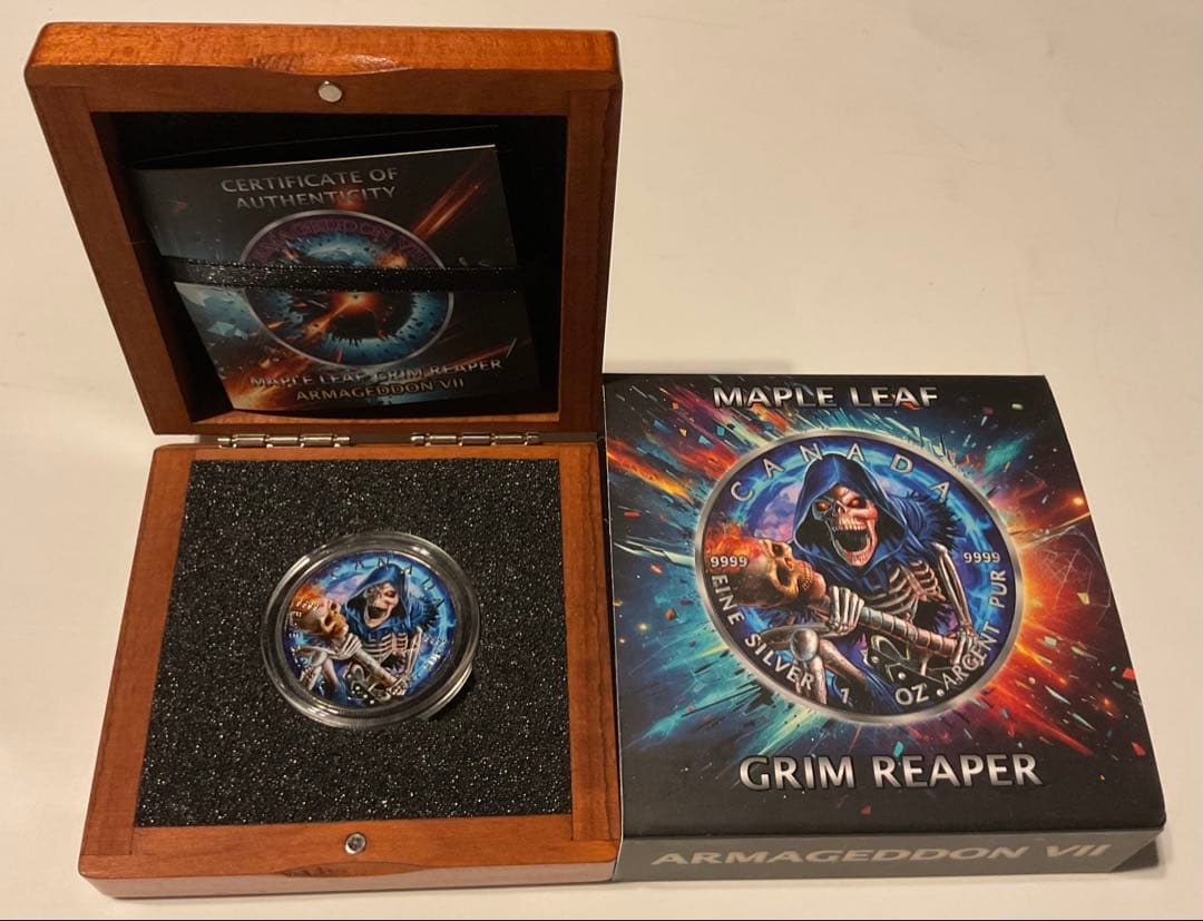 グリムリーパー アルマゲドンⅦ メイプルリーフ銀貨 2024 1オンス