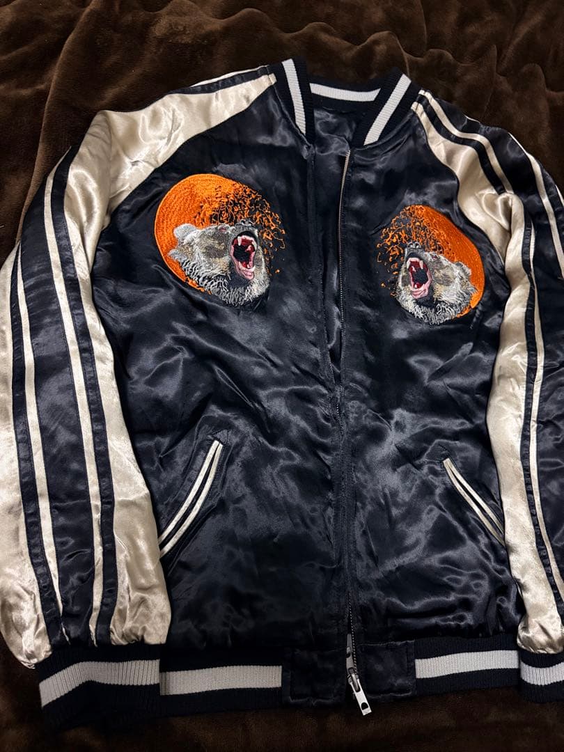 美品 2面用 SATORI クマ 日本限定 スカジャン vintage レーヨン