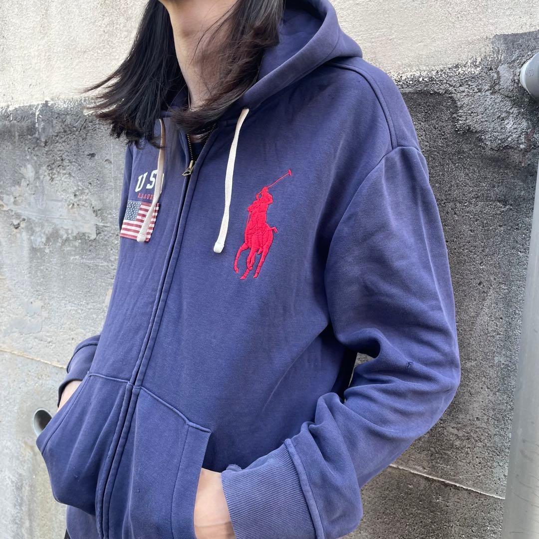 ラルフローレン ビックポニー刺繍 ジップアップフーディ パーカー ポロ