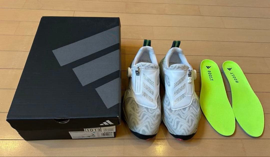 16日まで‼︎adidasゴルフシューズWコードカオス24.5美品ホワイトグリーン