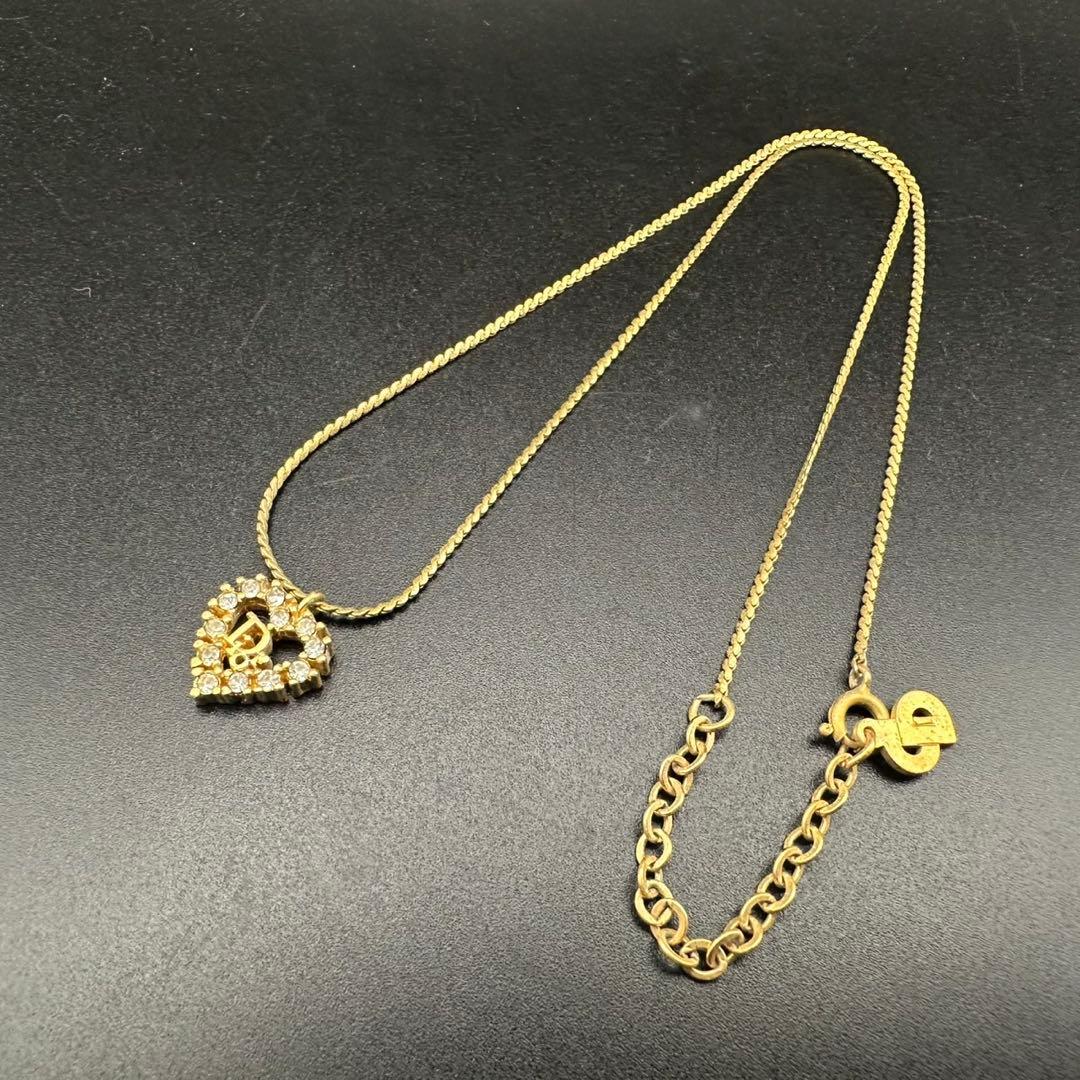極美品✨ Dior ネックレス CD ロゴ ラインストーン 希少 刻印 1749