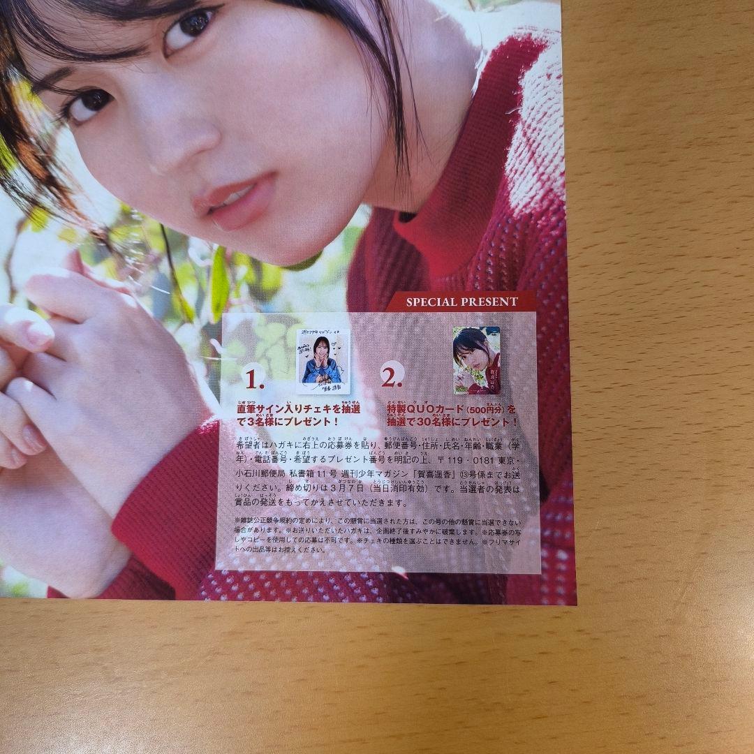 賀喜遥香 乃木坂46 直筆サイン入りチェキ&特製QUOカード応募券 3枚 抽