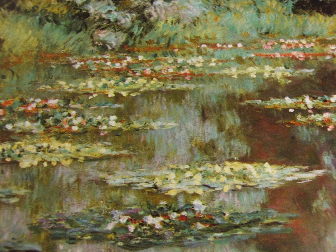 クロード・モネ、「Water Lily Pond」、厳選、希少大判画集・額装画