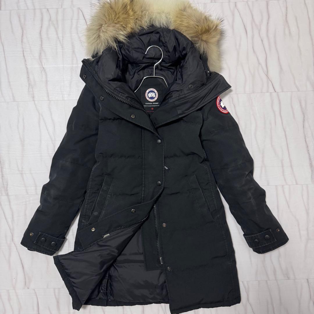カナダグース マッケンジー ダウンコート サザビー M相当 ブラック 刺繍ロゴ