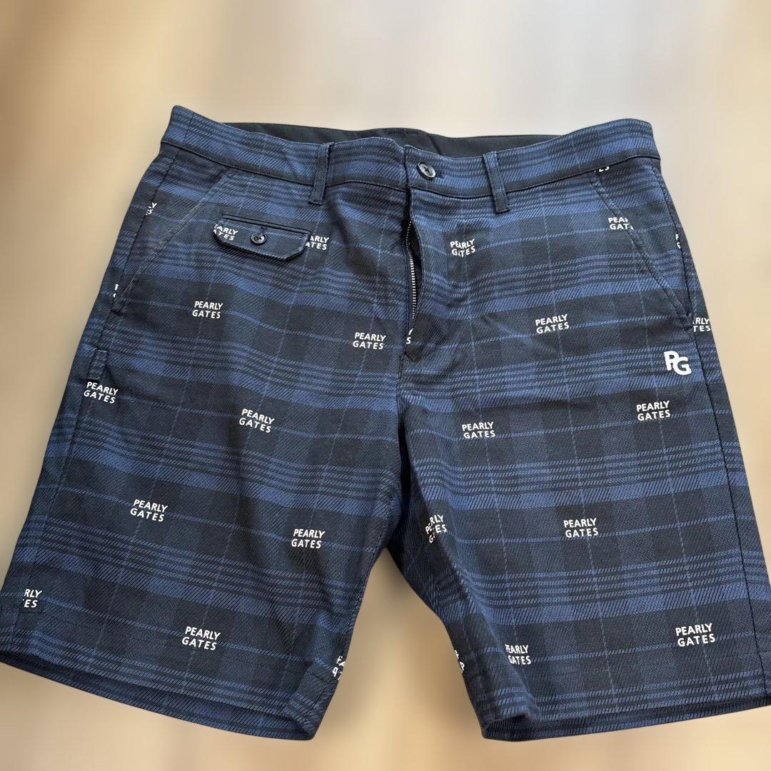 PEARLY GATES チェック柄パンツ ブラック系 - メルカリ