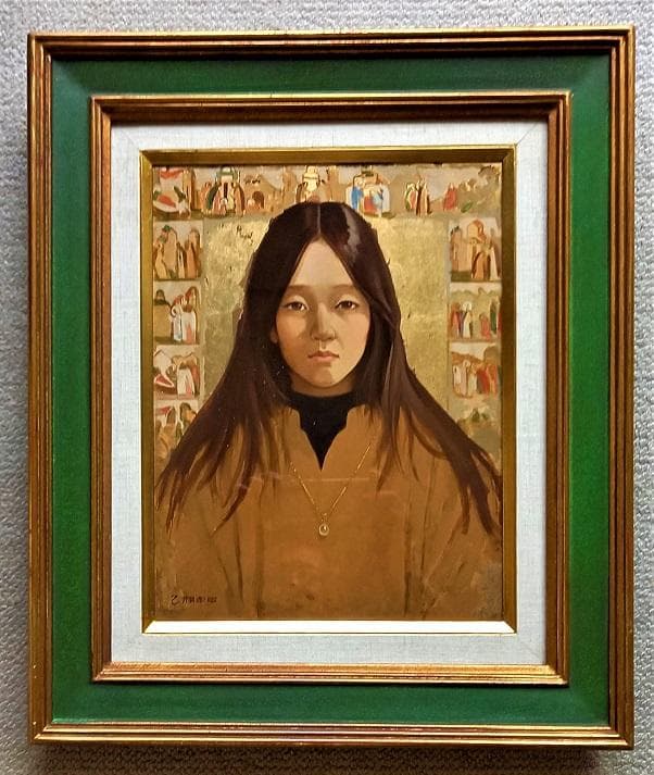 伊牟田経正　光風会常務理事　タイトル「少女像」　F５号　真作保証 伊牟田経正 光風会常務理事 タイトル「少女像」 F5号 真作保証 - メルカリ