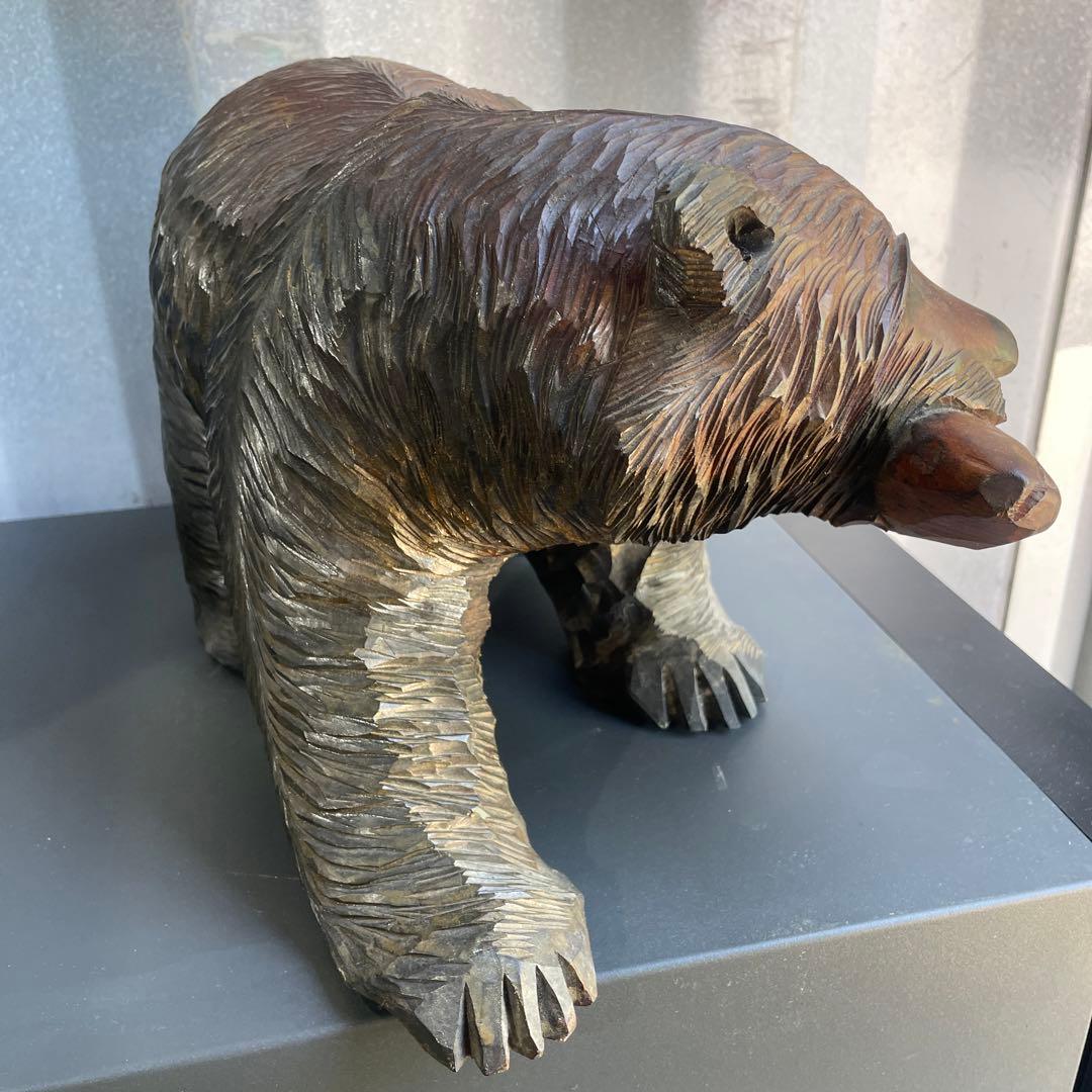 木彫り 熊 鮭咥え 北海道 アンティーク - メルカリ