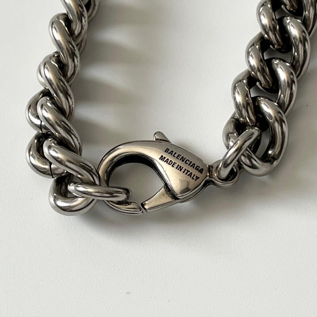 バレンシアガ BBアイコン グルメット ブレスレット シルバー Mサイズ