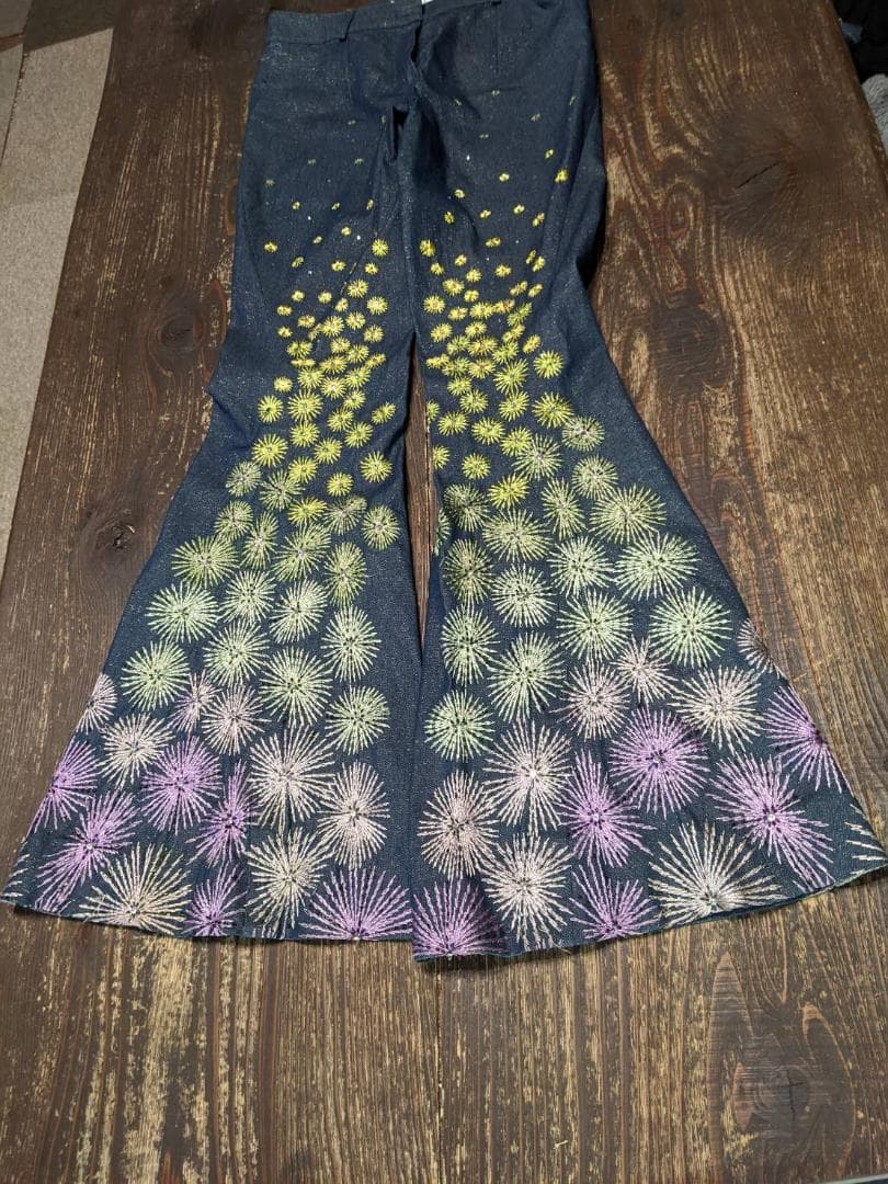 Christian Dior 花火模様 フレアパンツ 38