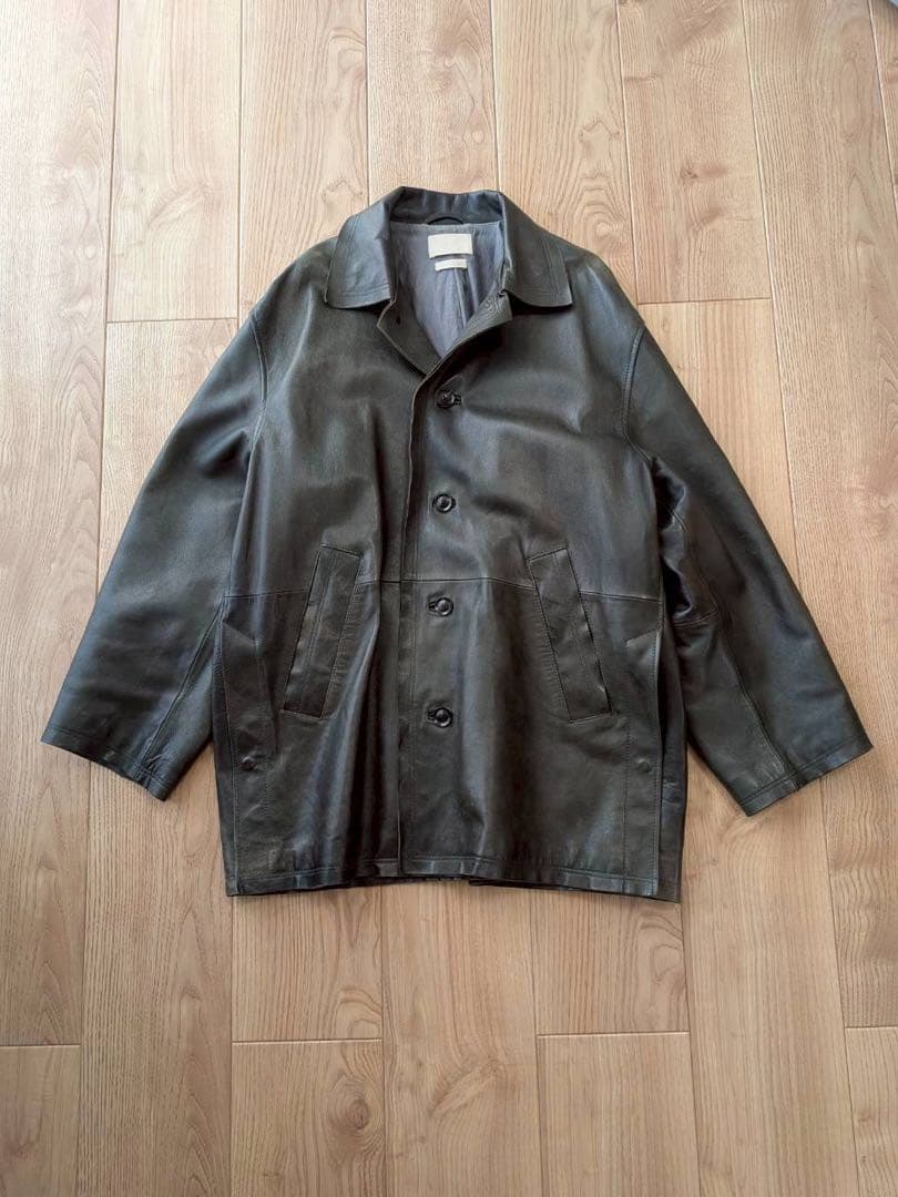 YOKE レザーカーコート ディープグリーン サイズ3 YOKE｜レザーカーコートのサイズ感を徹底解説【常田大希氏着用】 - K2J