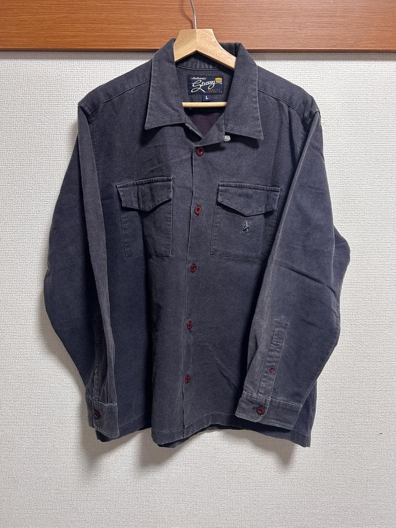 Old Stussy オープンカラーシャツ シャモア Made In USA