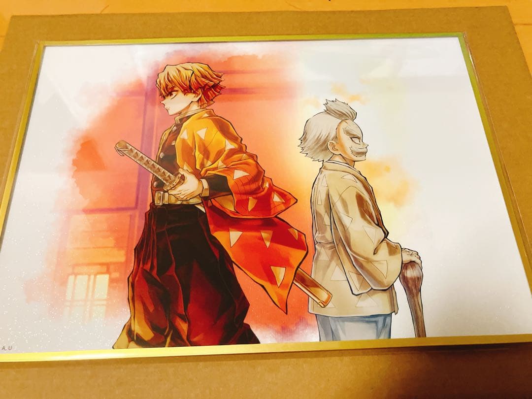 コミケ　善逸とじいちゃん　リアルWEBSHOPくじ B賞 アクリル色紙 鬼滅の刃 善逸とじいちゃん リアルWEBSHOPくじ B賞 アクリル色紙