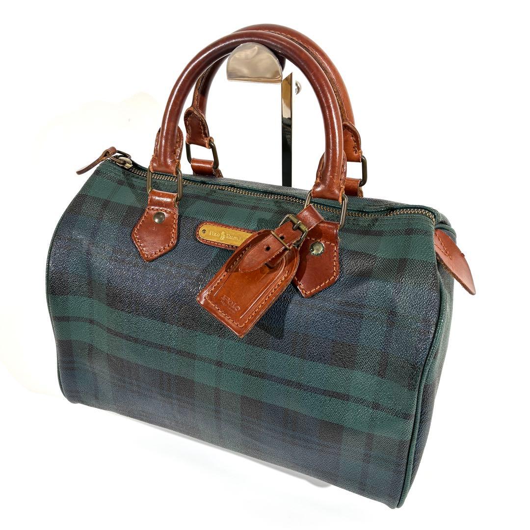 美品★ POLO RALPH LAUREN ミニボストン ブラックウォッチ