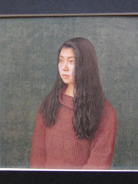 小川泰弘、【希】、希少な大判額装用画集より、美品、日本人画家、新品額装付