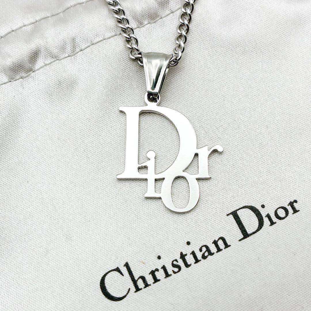 2955-2 極美品✨　Dior　ネックレス　CD ロゴ　希少　シルバー