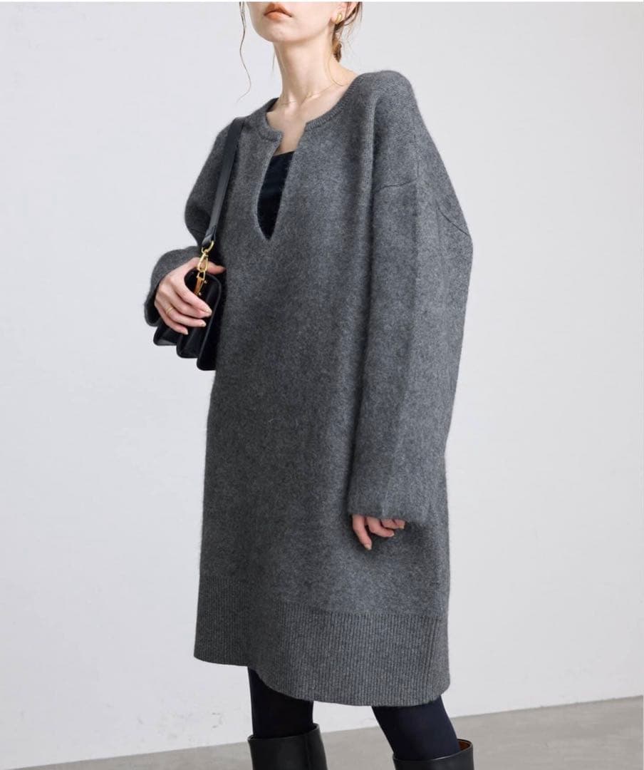 slobeiena ウォッシャブルファーリーミニワンピース