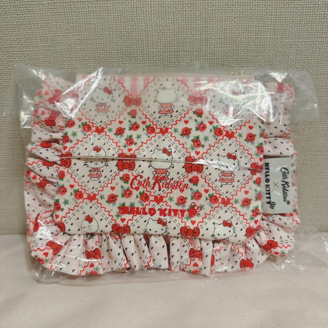 ハローキティ キャスキッドソンコラボ マスコット付きフリルティッシュ