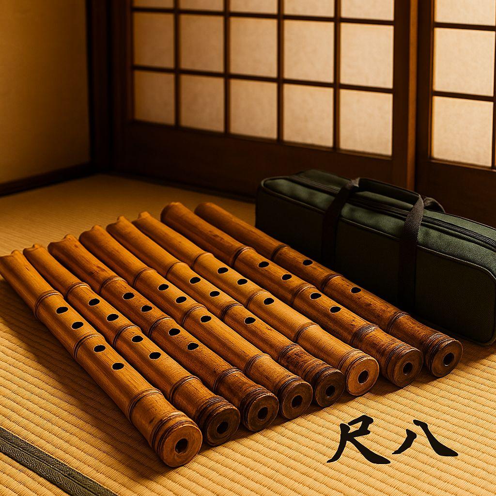 デ*照様 尺八本体 8本セット ケース付き