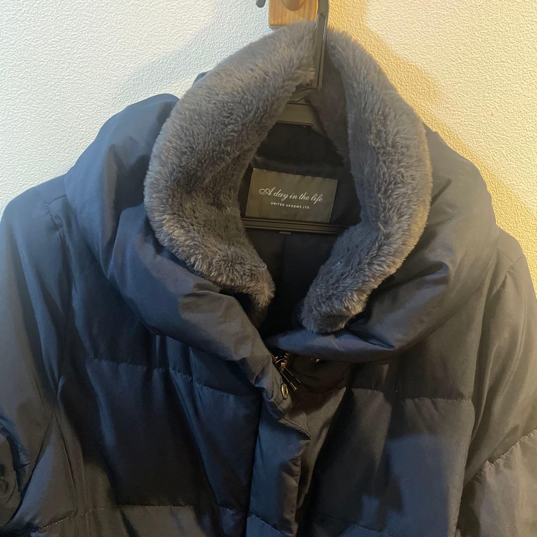 値下【美品】ユナイテッドアローズ ネイビー ダウンジャケットロング