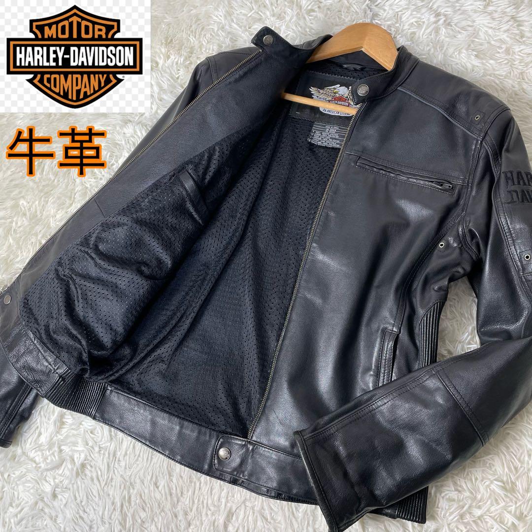 【専用】HARLEY-DAVIDSON 牛革 シングルライダースジャケット 黒M