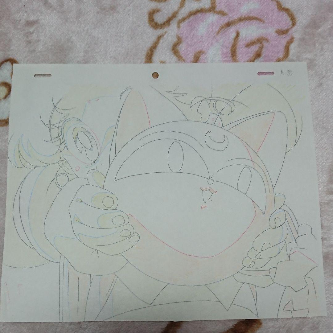 セーラームーンS「チビうさ&ルナP☆原画」 セーラームーン展/タオルハンカチ/スモールレディ/ちびうさ/ルナP/原作