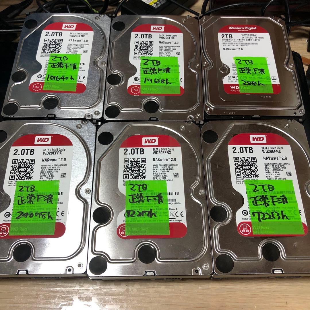 1010 HDD WD20EFRX 3.5インチ 2TB 正常 6個　まとめ売り Amazon | WD HDD 内蔵ハードディスク 3.5インチ 2TB WD Red NAS用