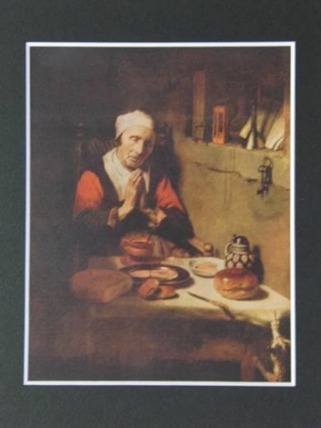 食前の祈り/ニコラース・マース　超希少、100年前の画集より、絵画