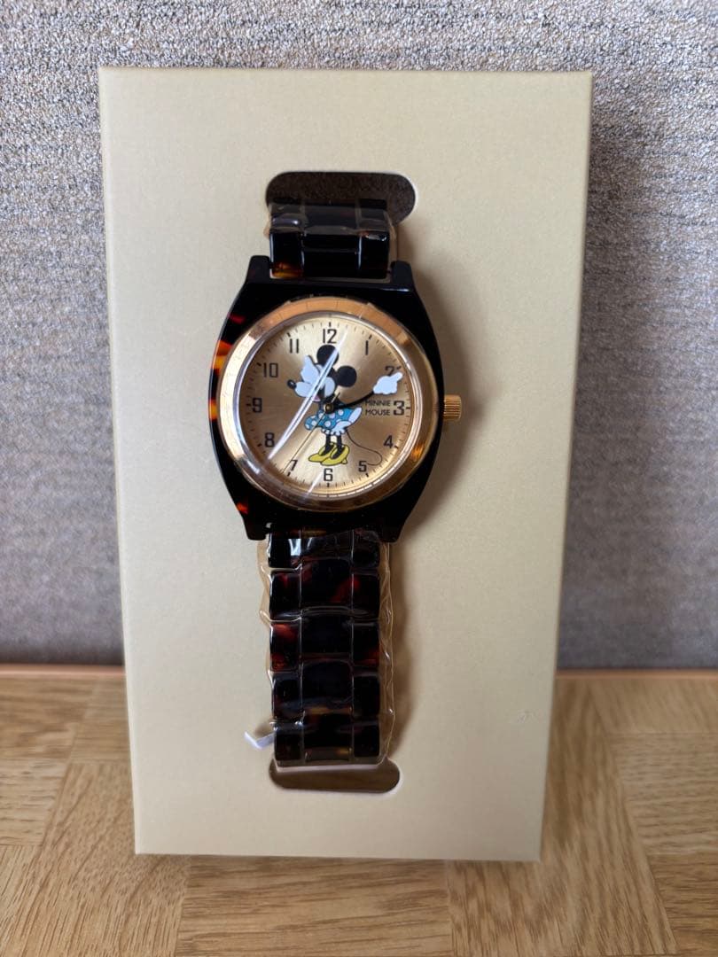 新品電池交換済】ミッキー ミニー 腕時計 ディズニー べっこう 2本セット
