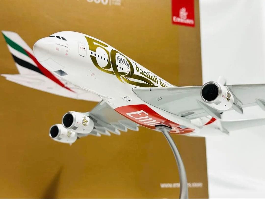 Gemini 1/200 エミレーツ航空 A380-800 UAE建国50周年 Airbus A380-800 Commercial Aircraft 