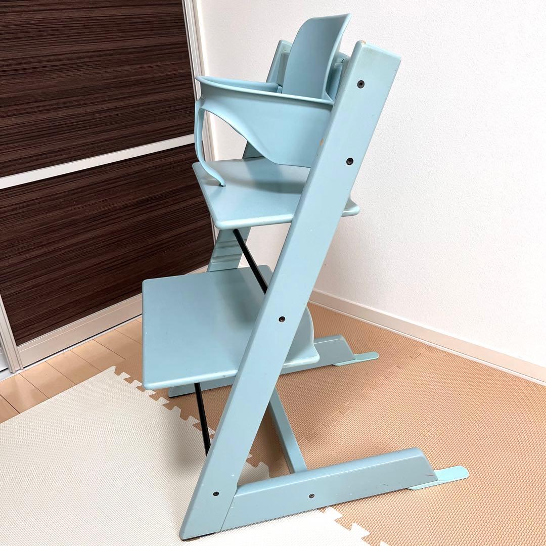 新型 ストッケ トリップトラップ アクアブルー No5 ベビーセット付き