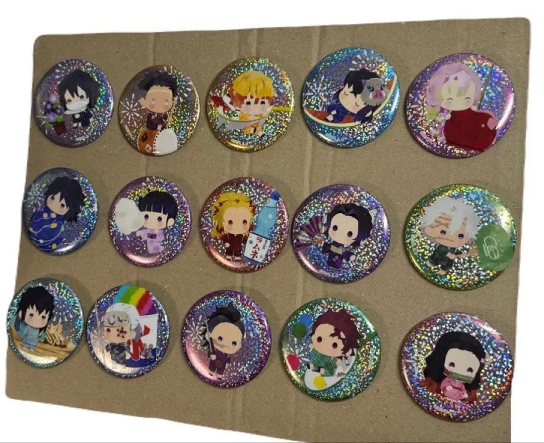 【値下げ】鬼滅の刃ゆらふわシリーズランダムホログラム缶バッジ全15種コンプリート