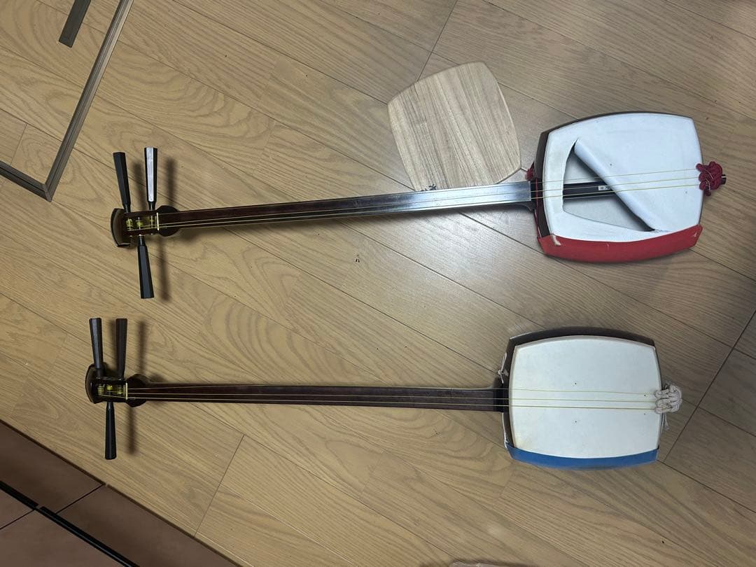 三味線 赤 青 3弦 本体