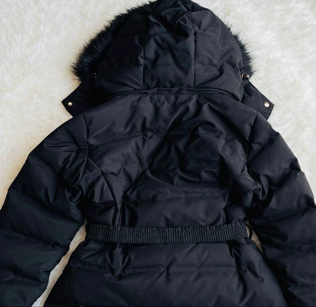 ZARA ダウンコート 24年製 ファー ボア ベルト付き Aライン Sサイズ