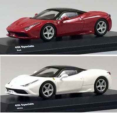1/64 京商 ホビールートフェラーリ 458 スペチアーレ 赤 白 2台セット